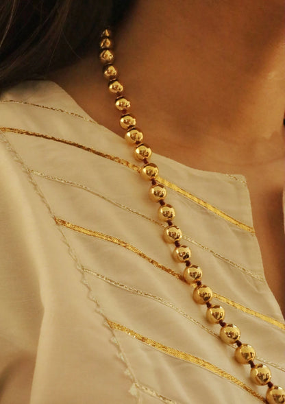 Round Gold Plated Silver Necklace