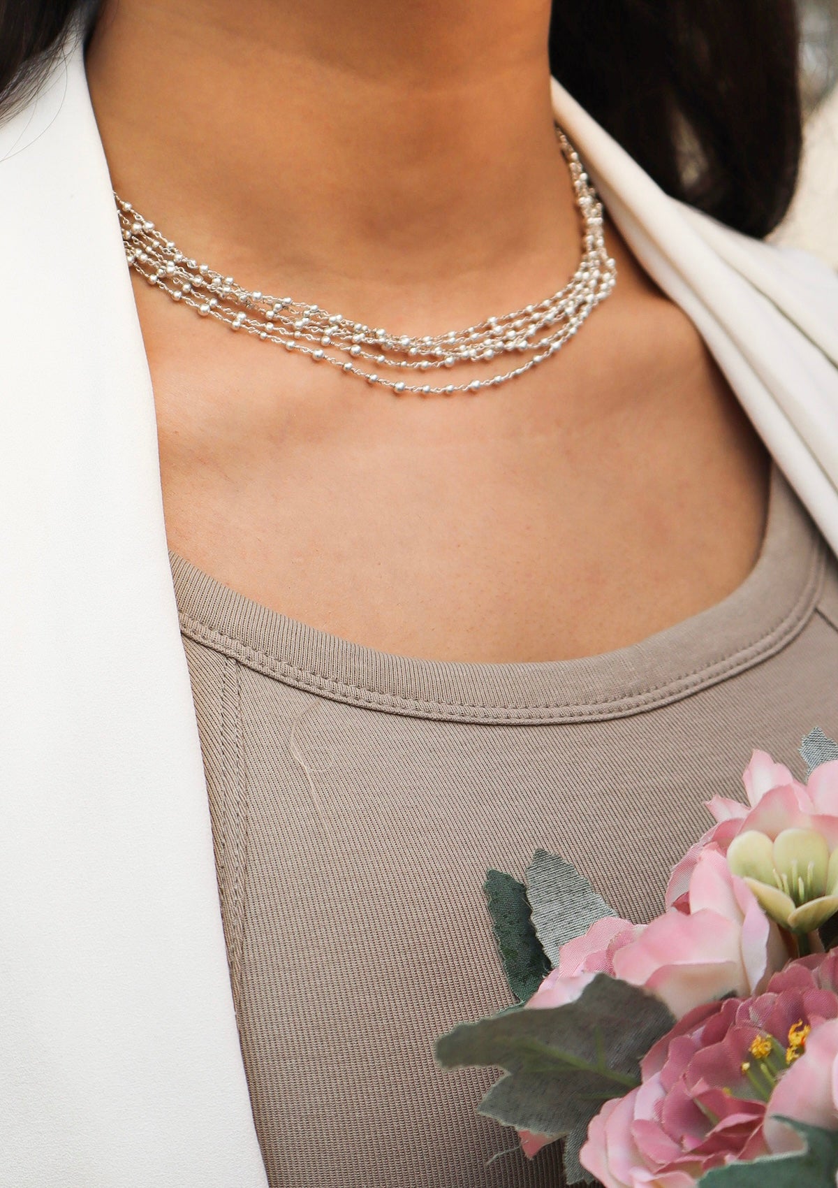 Sitara Short Silver Necklace