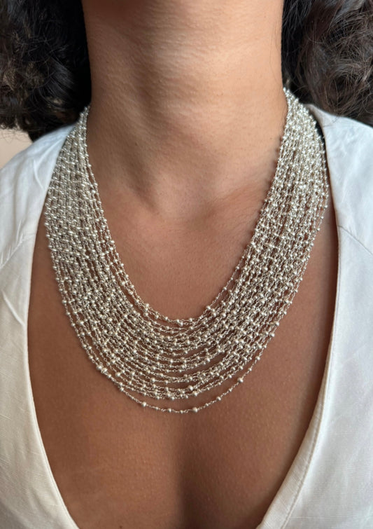 Sitara Haar Silver Necklace