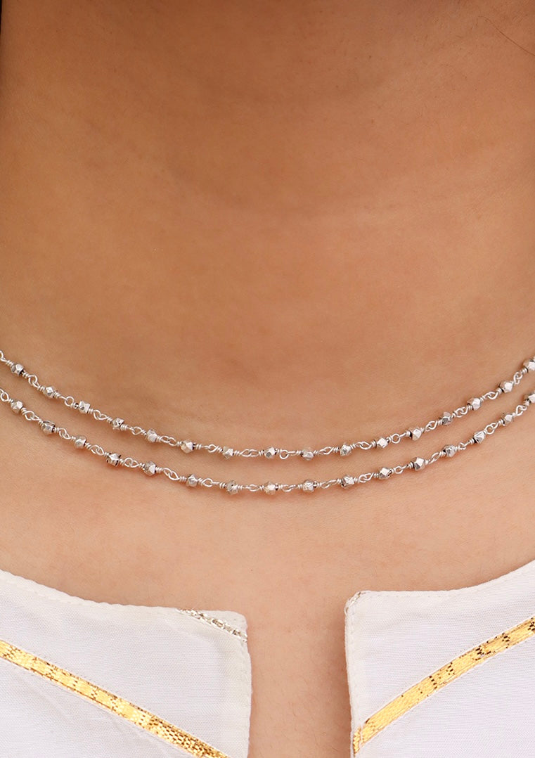 Chamak Silver 2 line Chain