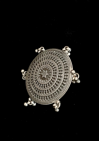 Mandala Sterling Silver Convex Ring