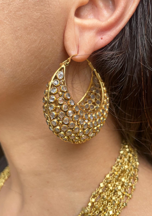 Basket Gold Plated Earrings