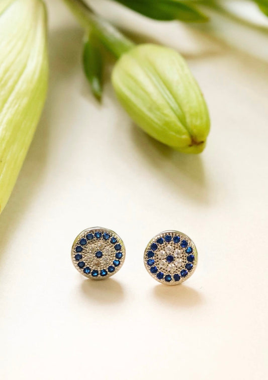 Round Evil Eye Stud Earrings