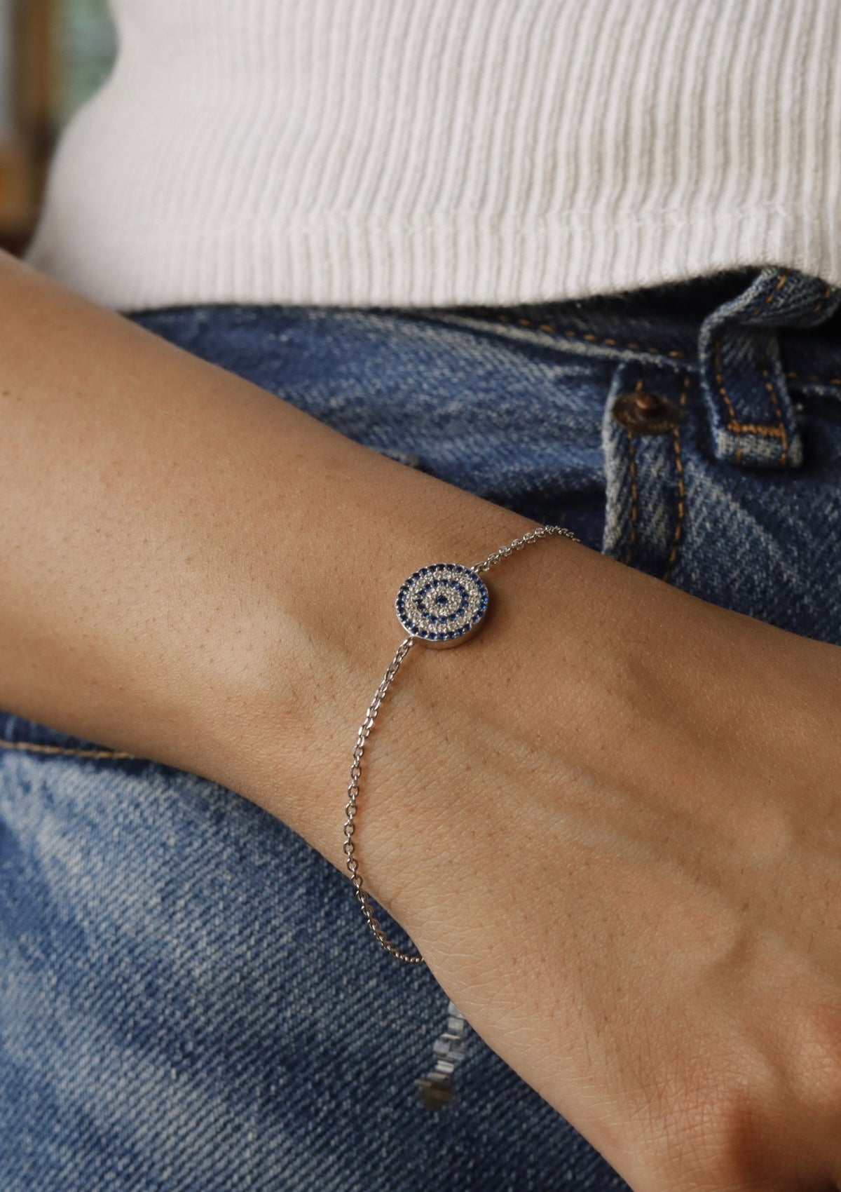 Glimmering Evil Eye Bracelet