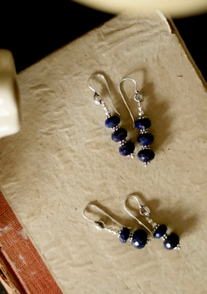 Lapis Lazuli Silver Drop Earrings