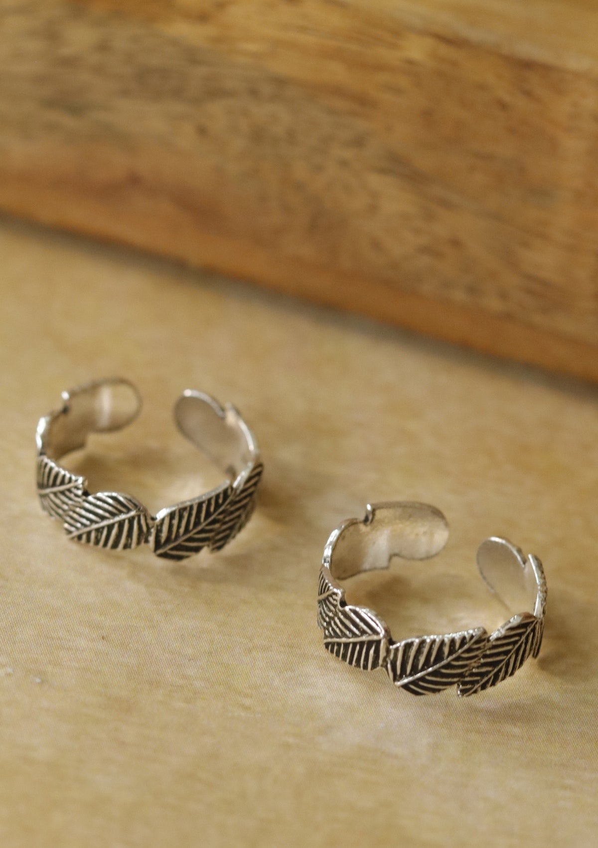 Leaf Rope Silver Toe Ring