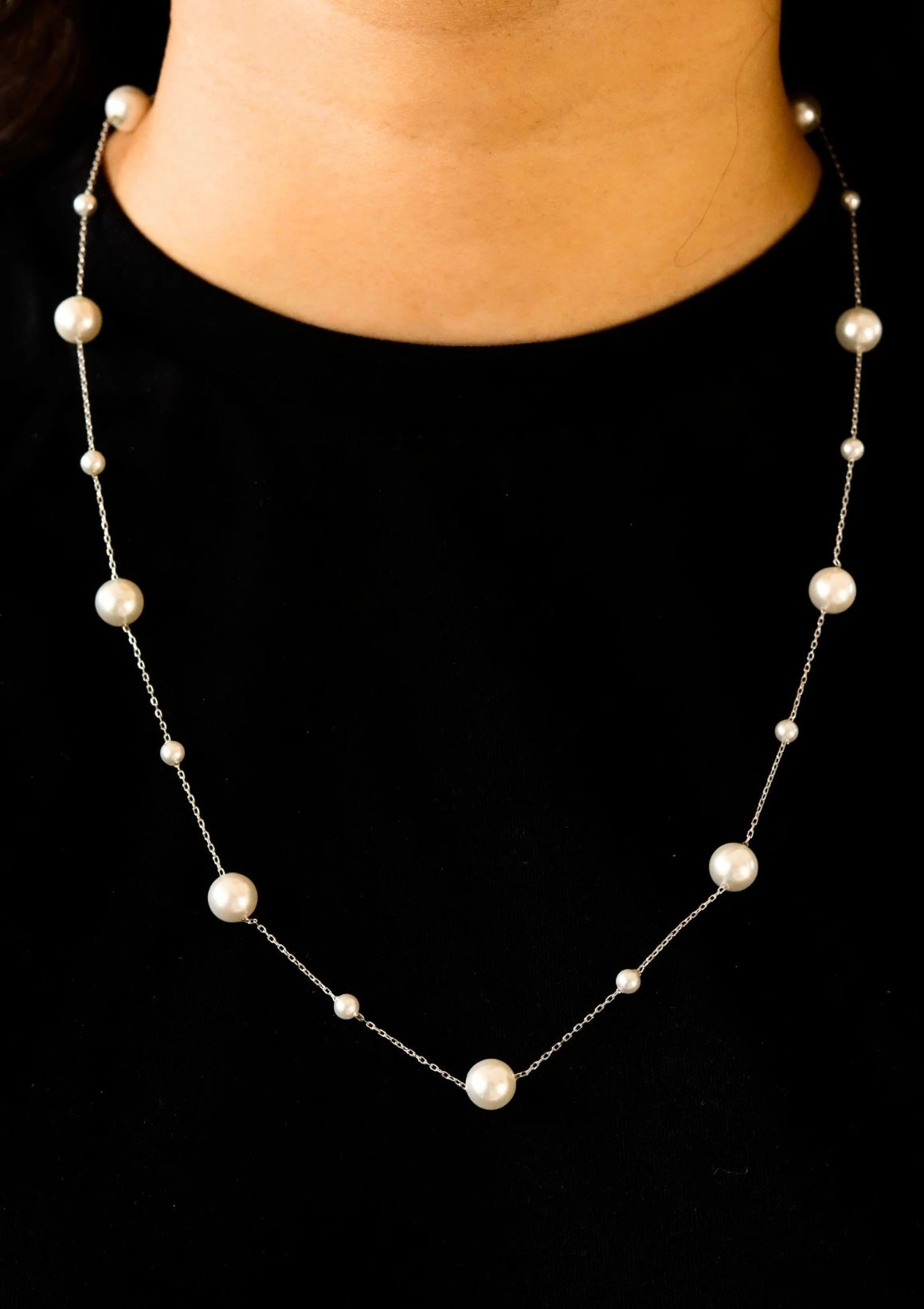 Mixed Pearl Silver Chain