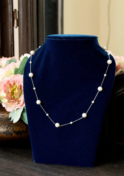 Mixed Pearl Silver Chain