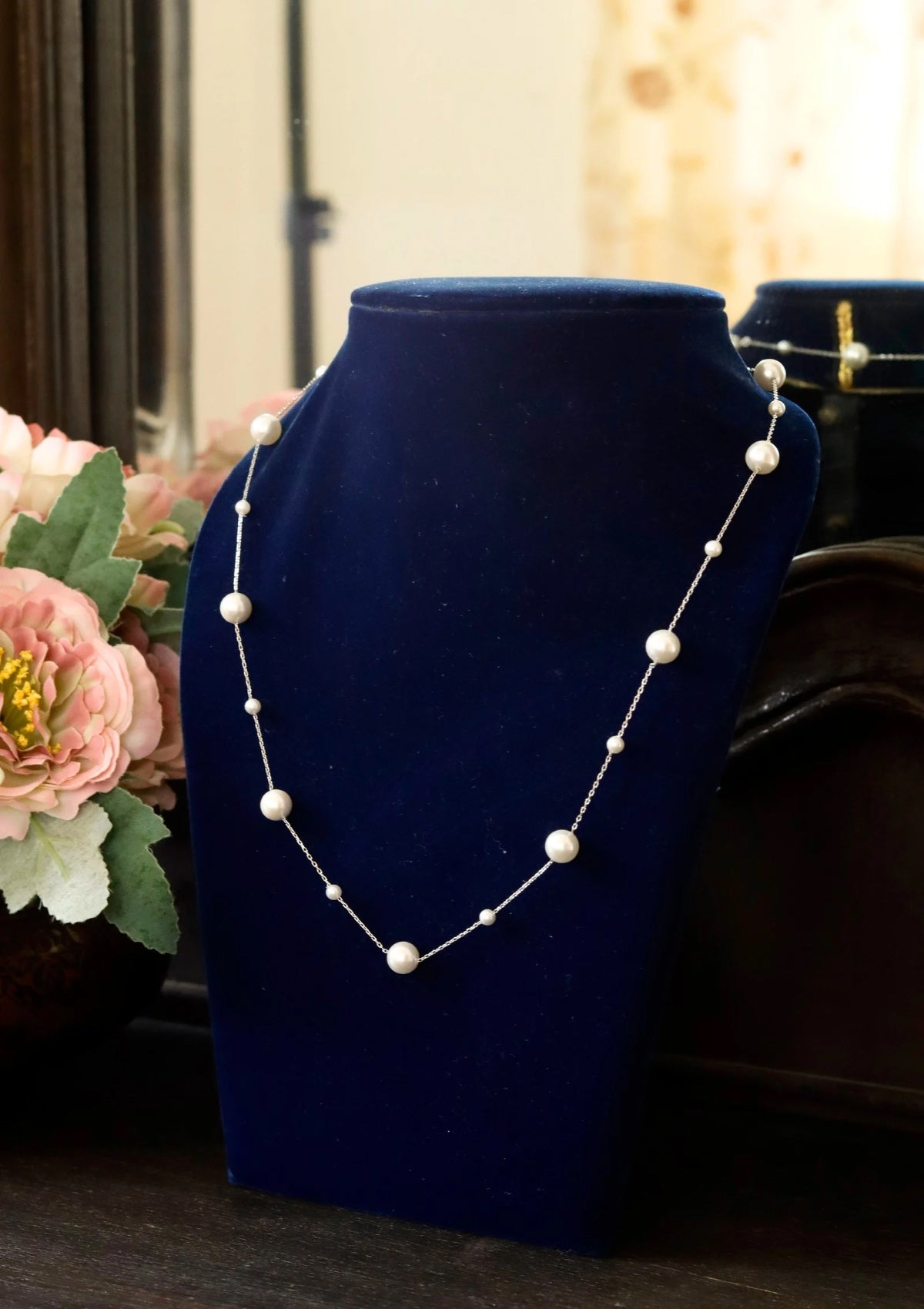 Mixed Pearl Silver Chain