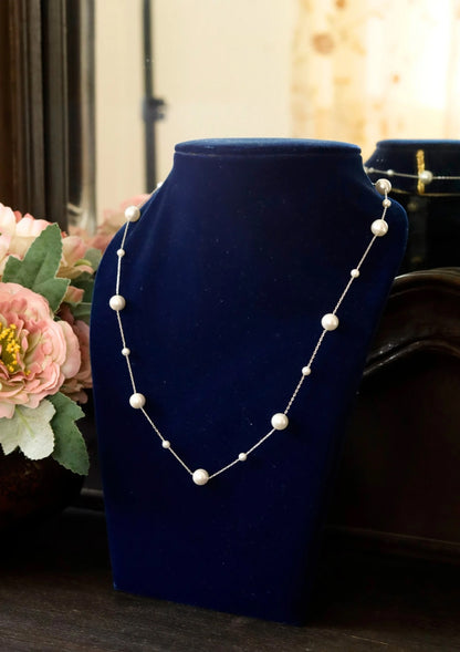 Mixed Pearl Silver Chain