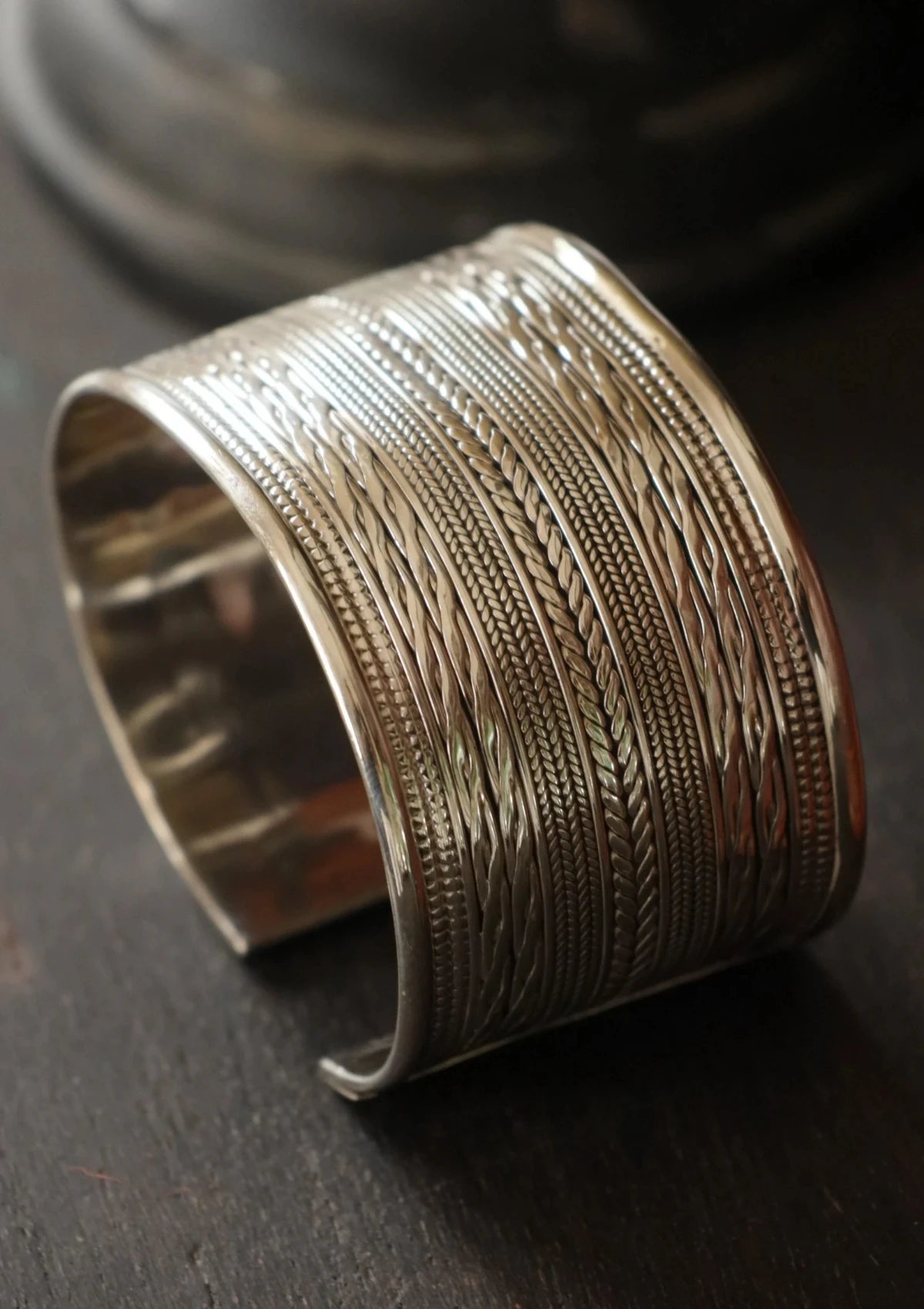 Rope Silver Bangle