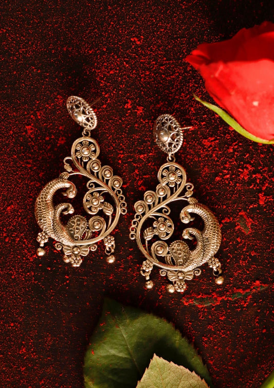 Chandrikaa Silver Earrings