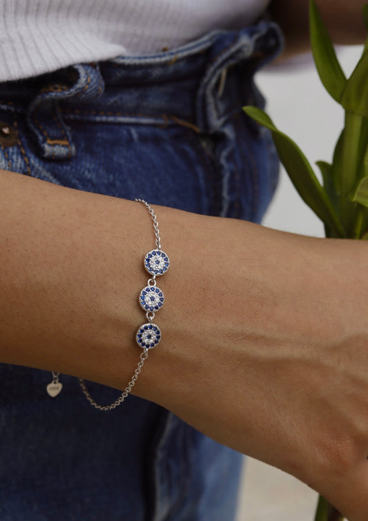 Trinity Evil Eye Bracelet