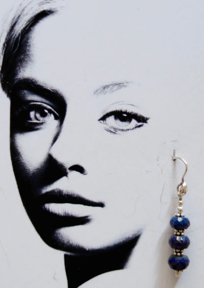 Lapis Lazuli Silver Drop Earrings