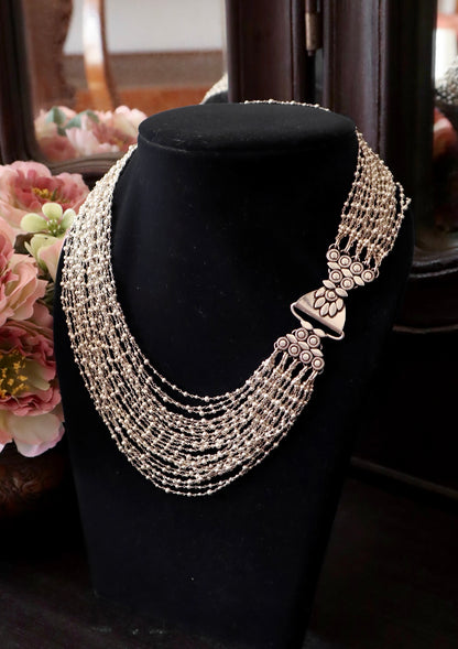 Sitara Haar Silver Necklace