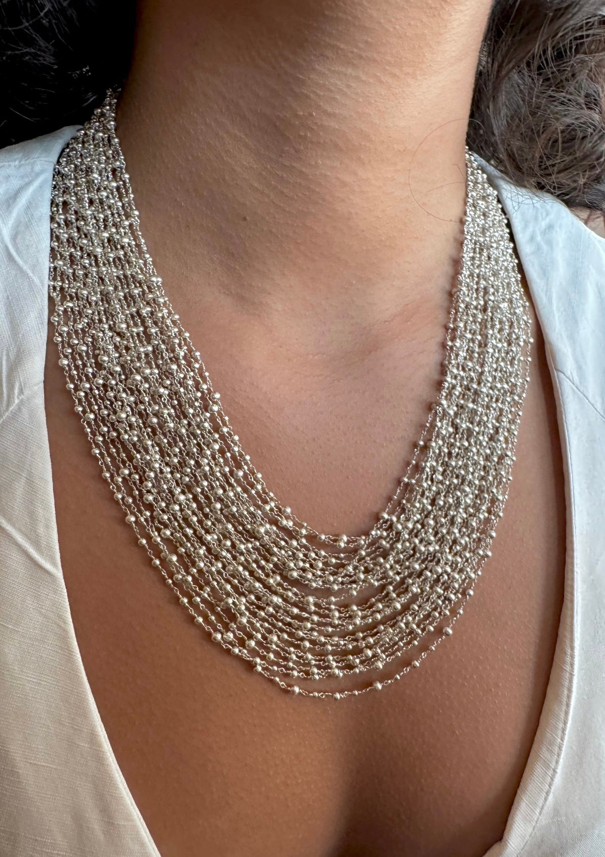 Sitara Haar Silver Necklace