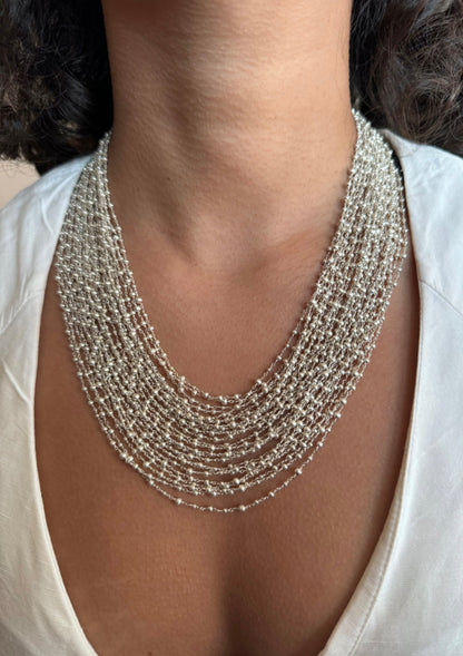 Sitara Haar Silver Necklace