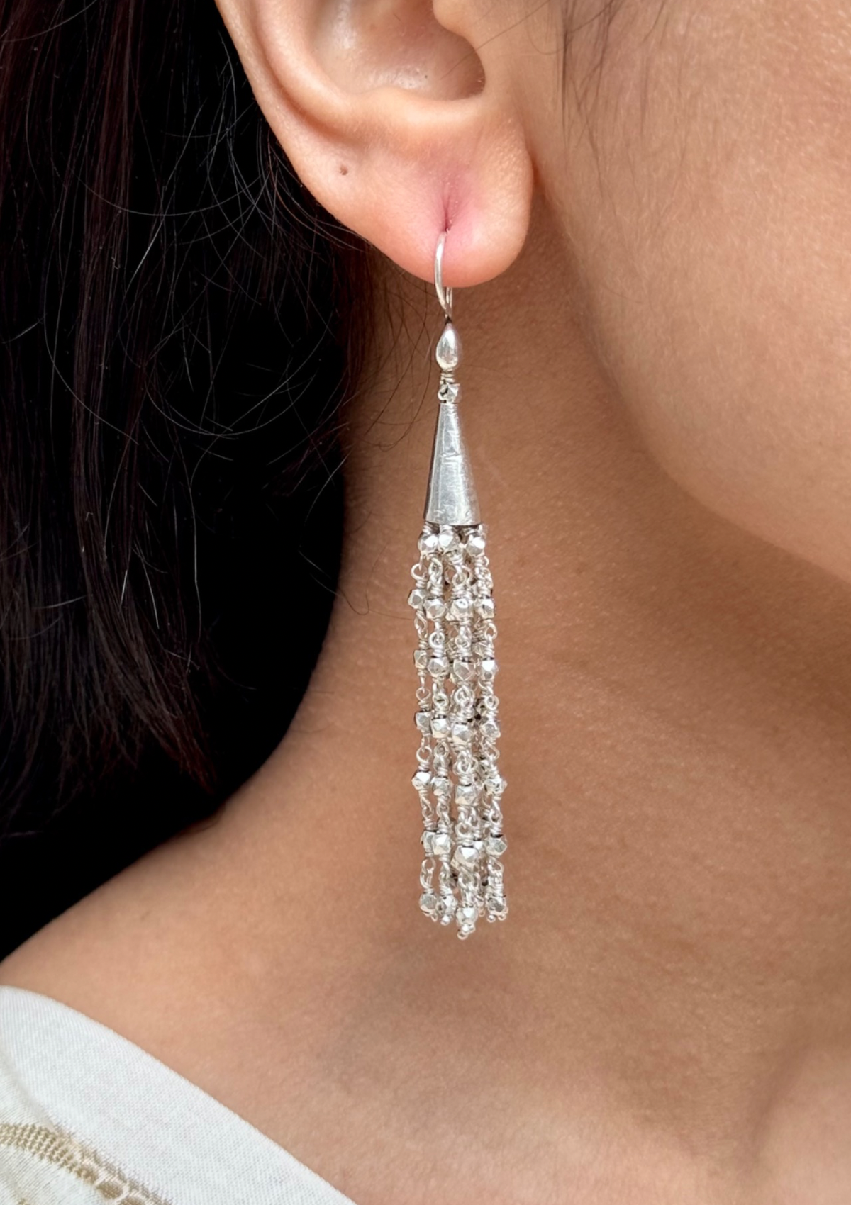 Chamak Silver Earrings