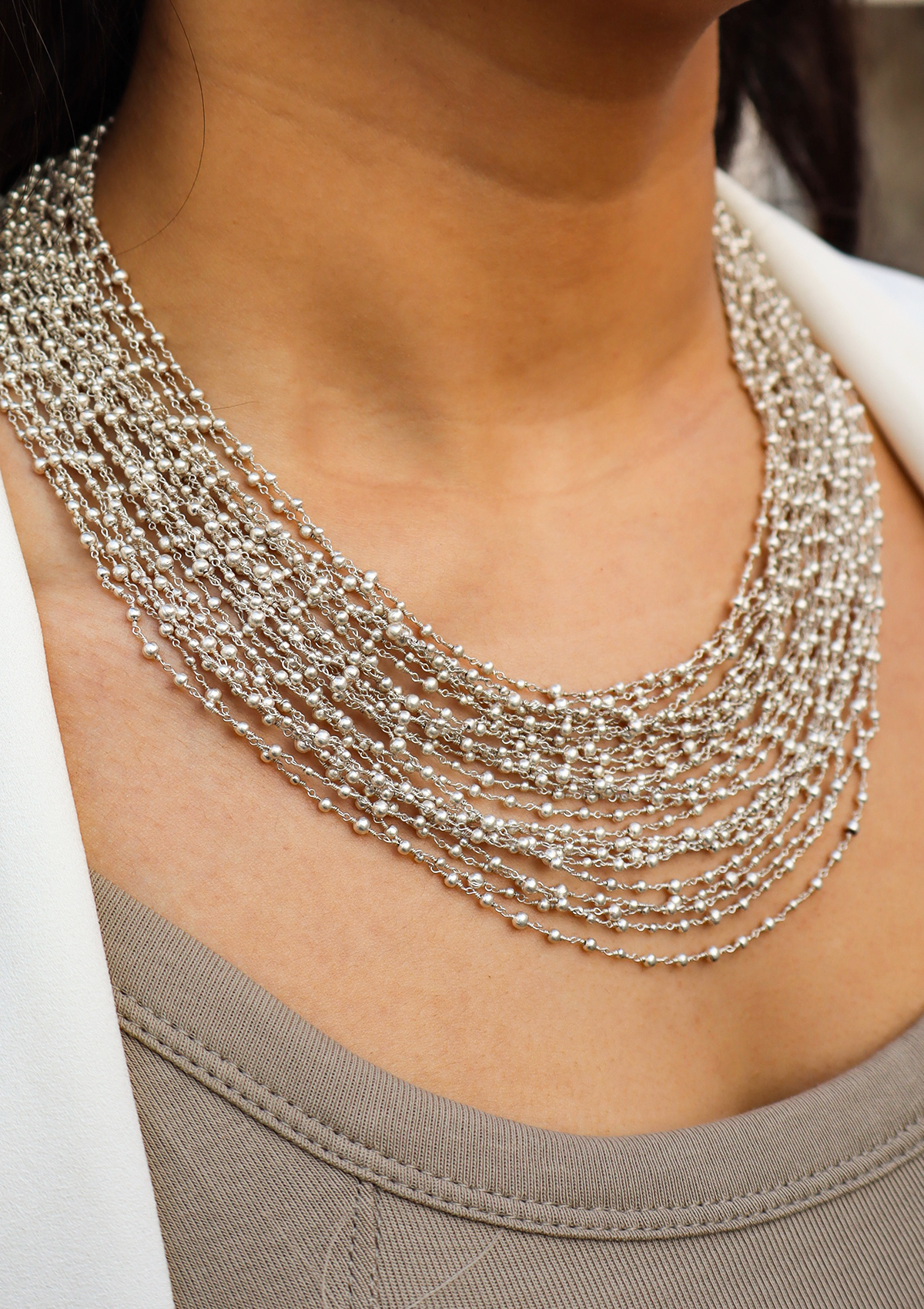 Sitara Haar Silver Necklace