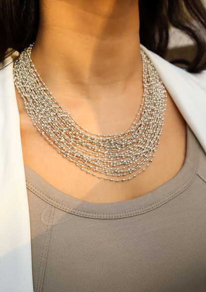 Sitara Haar Silver Necklace