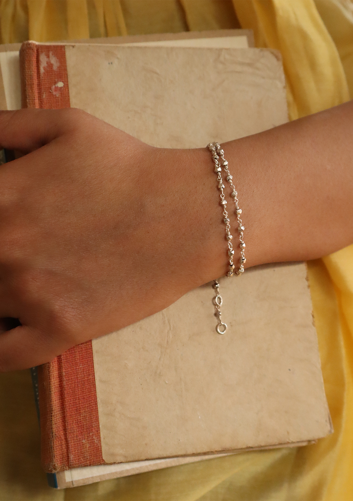 Chamak Silver 2 line Bracelet