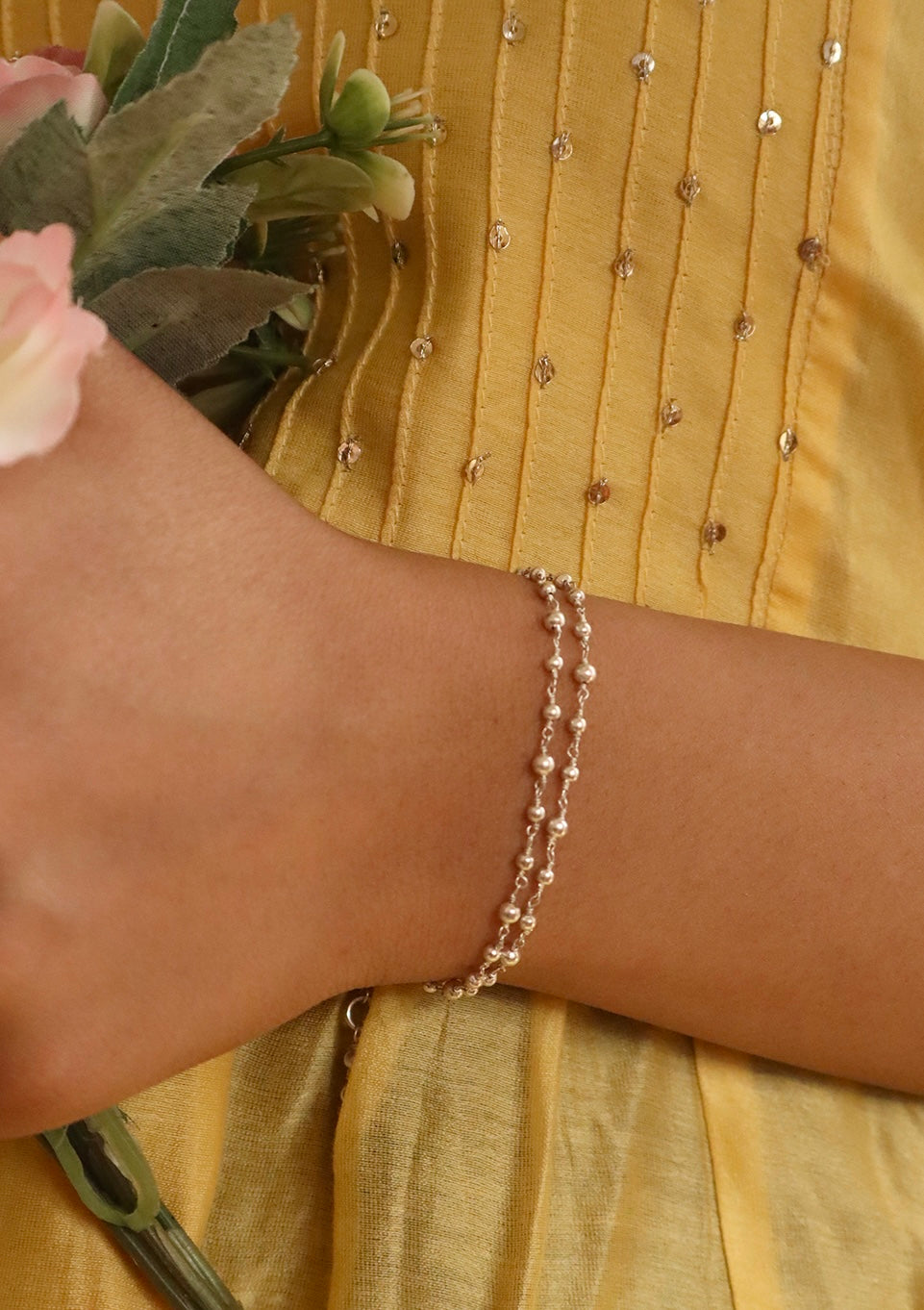 Sitara Silver 2 Line Bracelet