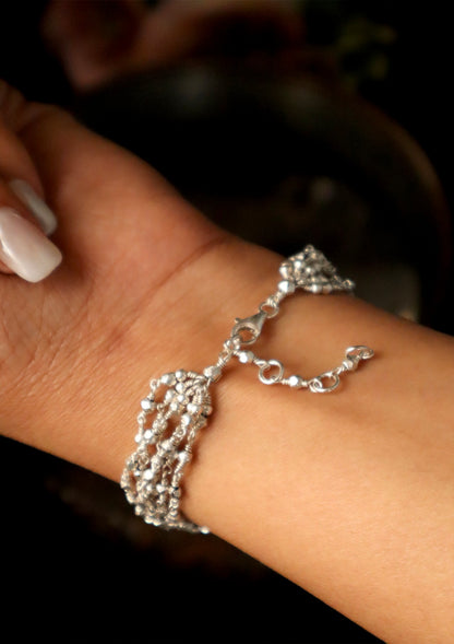 Chamak Silver 6 Line Bracelet