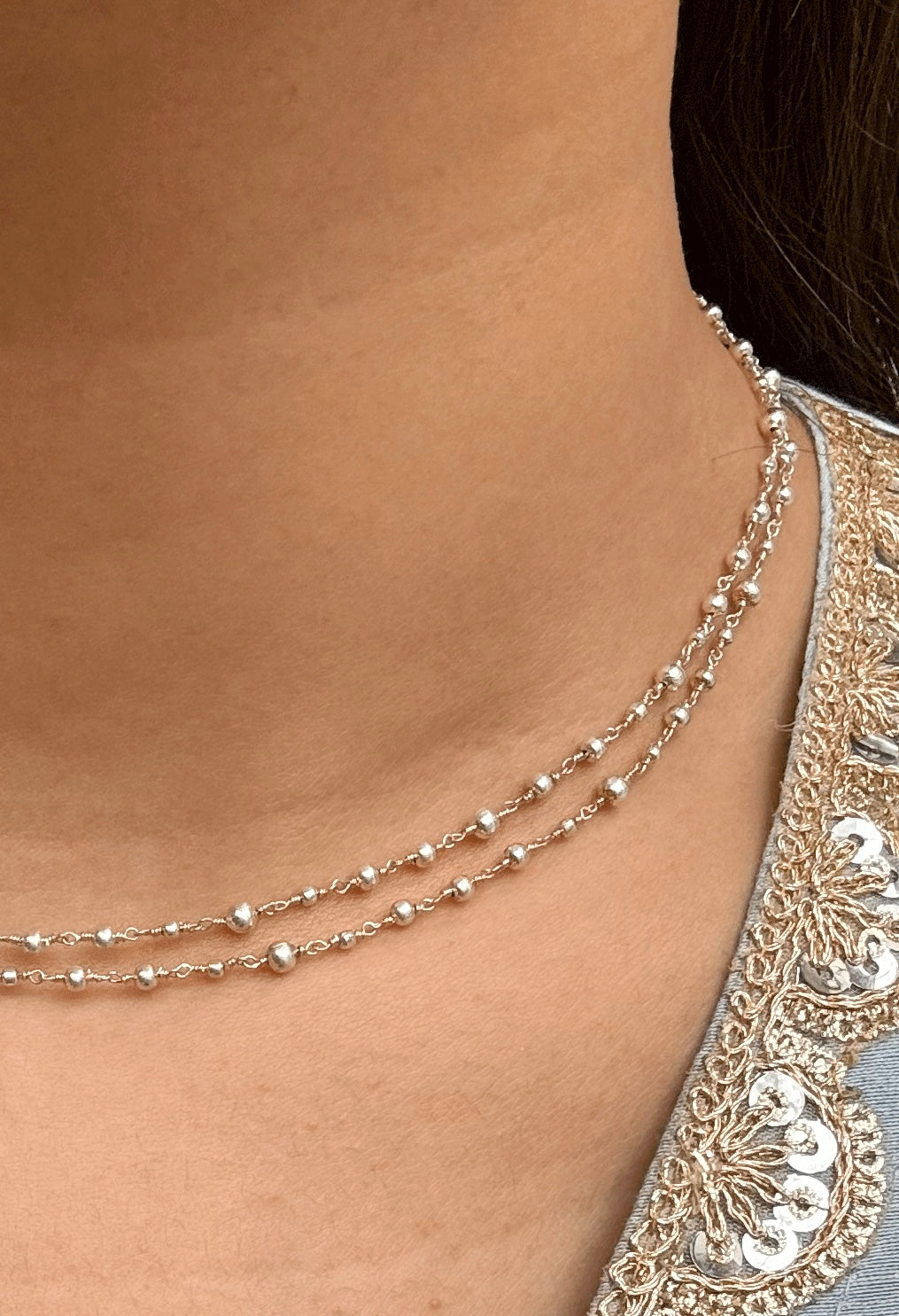 Sitara Silver 2 line Chain