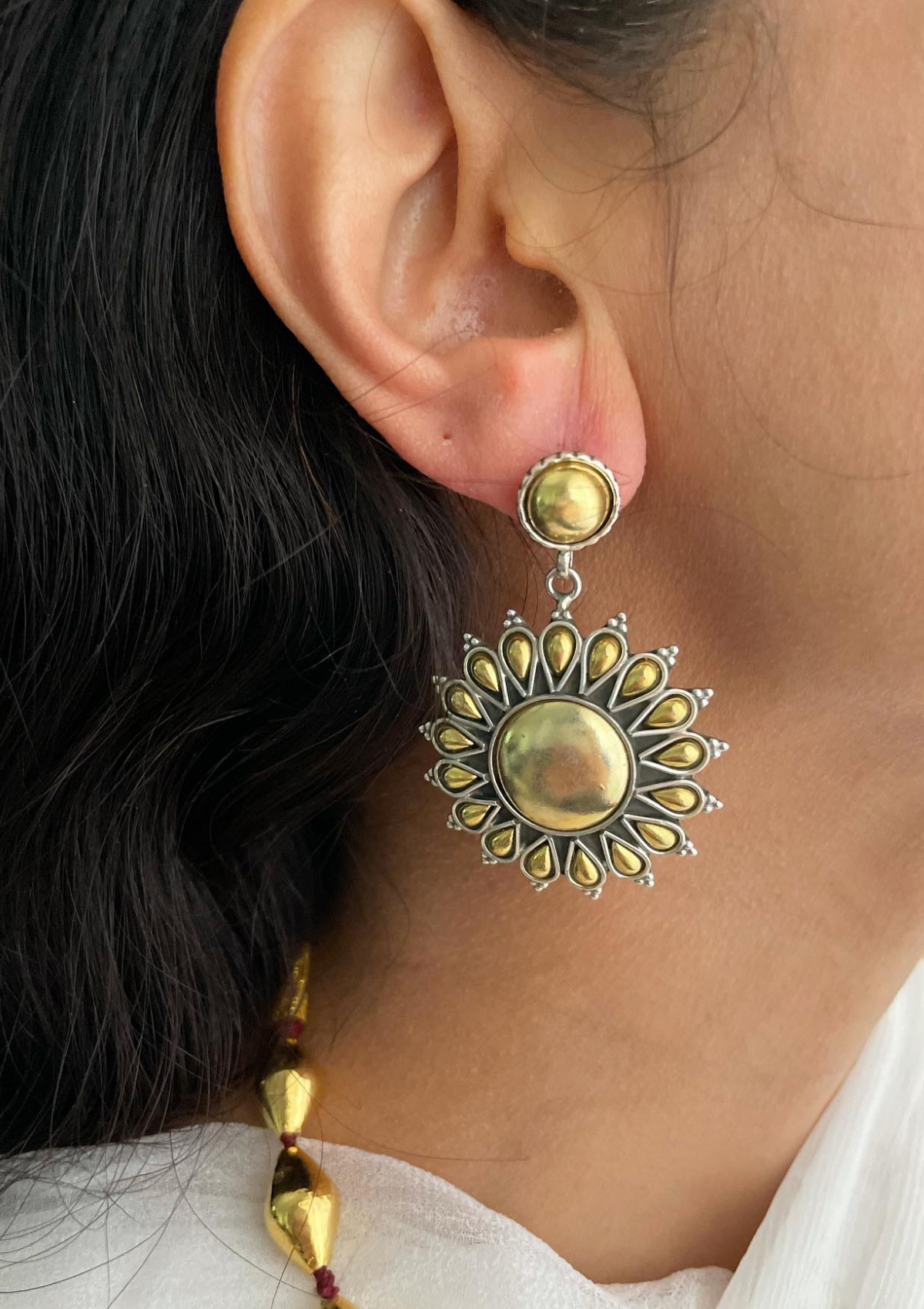 Gold Plated Lever Back Gemstone Earrings – Clear – Dandelion Jewelry